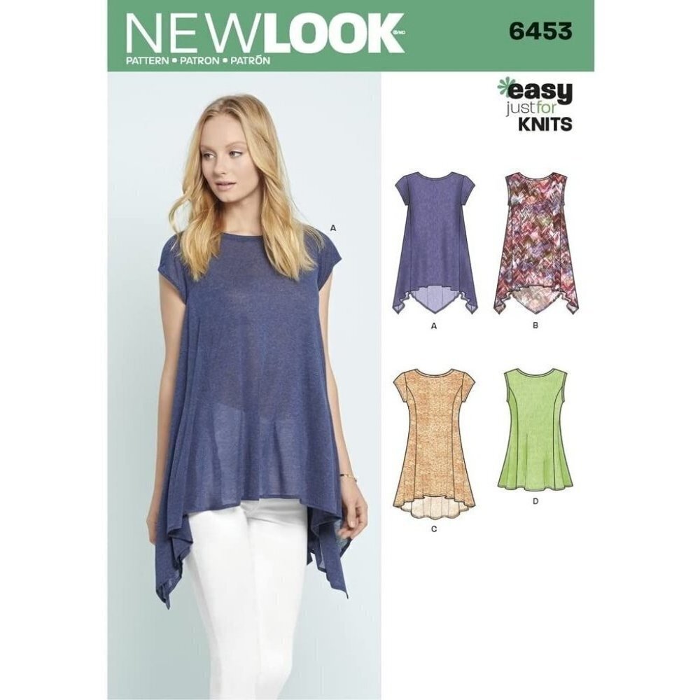 New Look Sewing Pattern 6453 Easy‎ Knit Tops Misses 6-18
